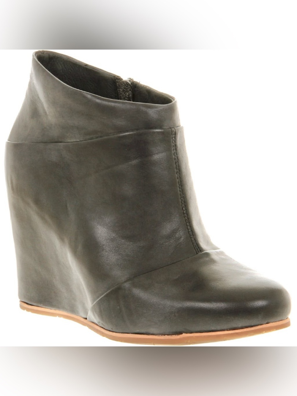 UGG Carmine Women's Leather Wedge Heeled Ankle Boots In Grey Size 11